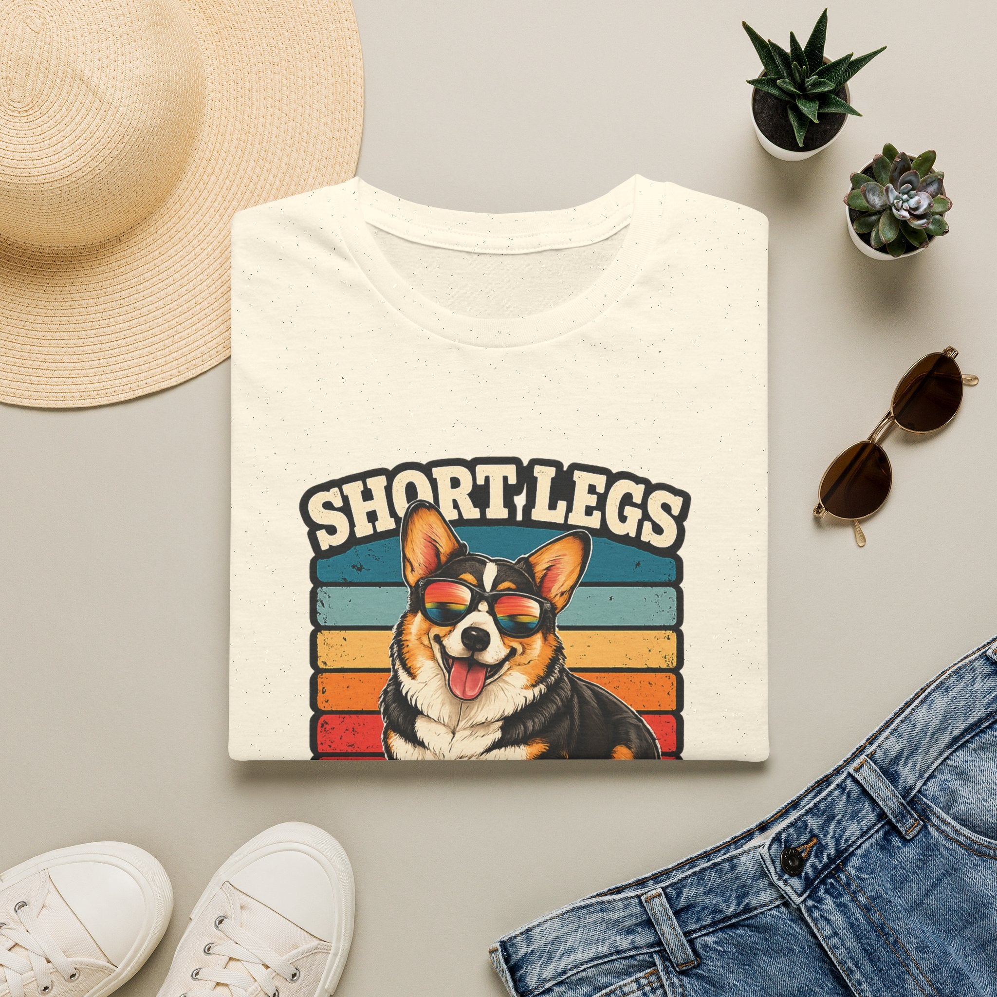 Corgi Short Legs, Big Attitude T-Shirt - Vintage Retro Dog Tee
