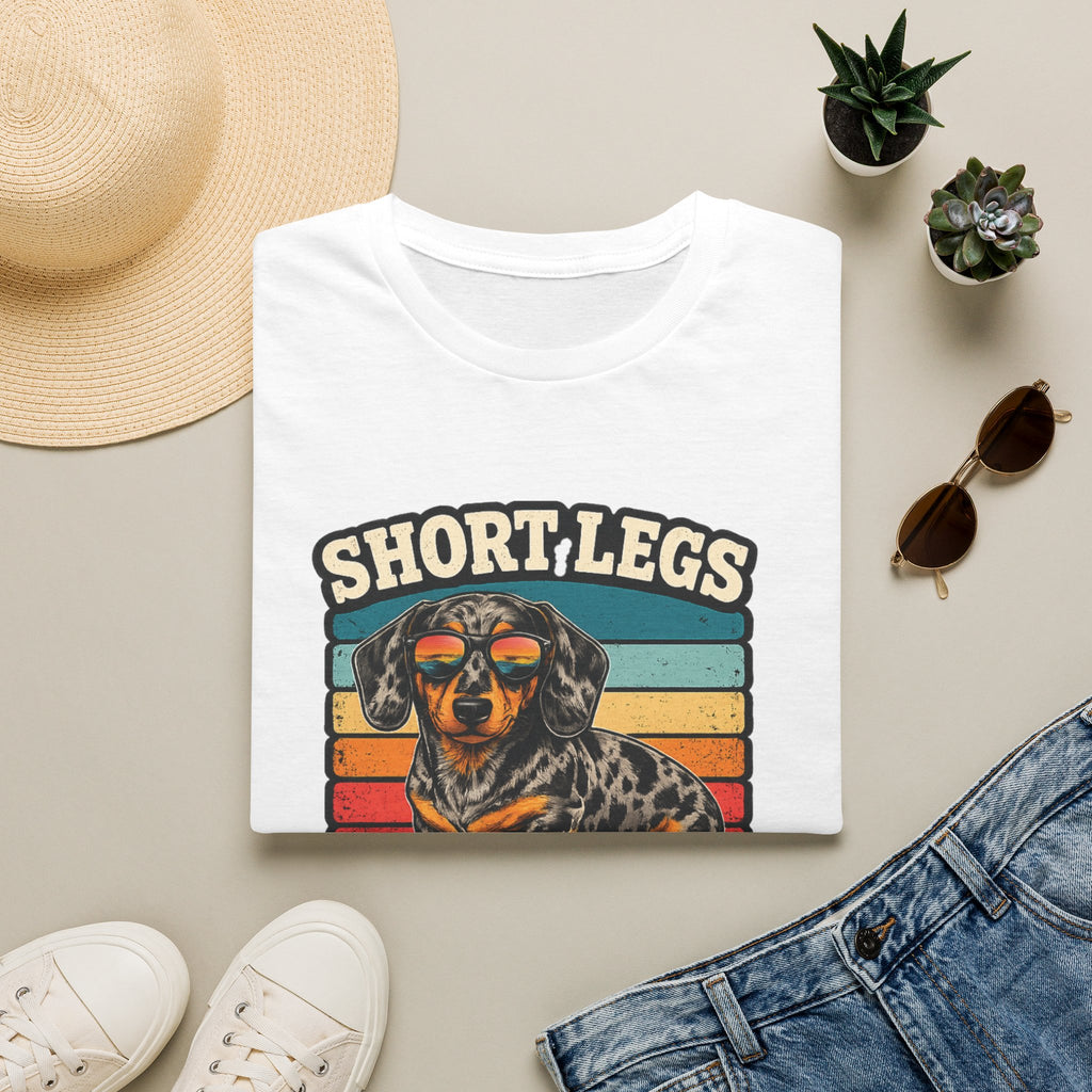 Dachshund Short Legs, Big Attitude Retro Stripe T-Shirt