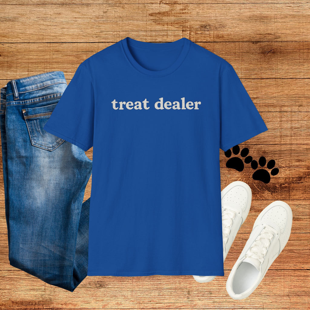 T-Shirt — "treat dealer" Minimalist Graphic Tee for Parents & Pet Lovers