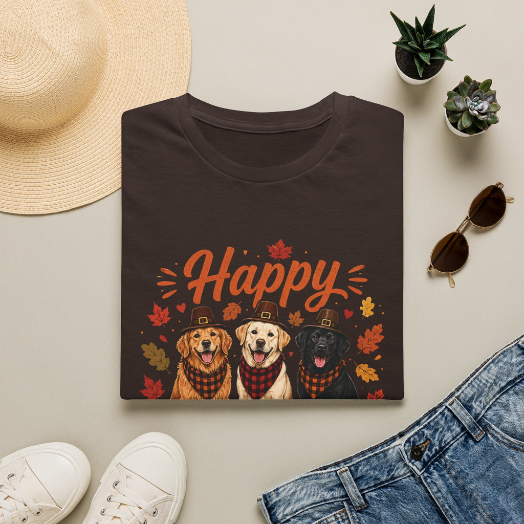 Dogsgiving T-Shirt — "Happy Dogsgiving" Thanksgiving Puppy Graphic Tee