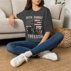 Faith Family Freedom T-Shirt — Cross & American Flag Patriotic Tee