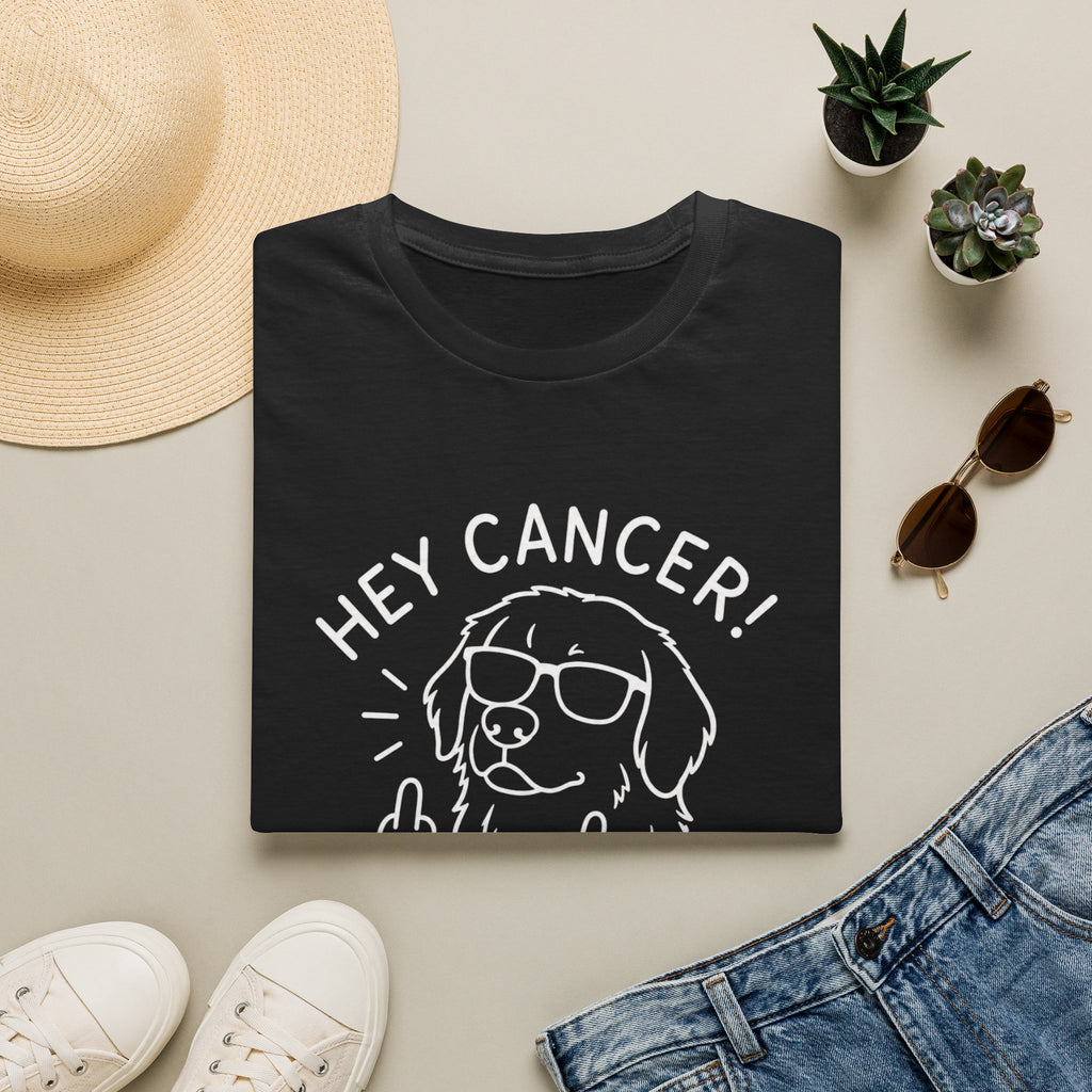 Hey Cancer! Dog Graphic T-Shirt — Cheeky Cancer Survivor Support Tee