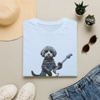 Dog Playing Electric Guitar T-Shirt – Cute Rocker Puppy Graphic Tee
