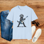 Dog Playing Electric Guitar T-Shirt – Cute Rocker Puppy Graphic Tee