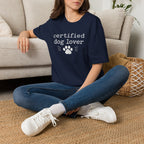 Certified Dog Lover T-Shirt — Paw Print Graphic Tee for Pet Owners
