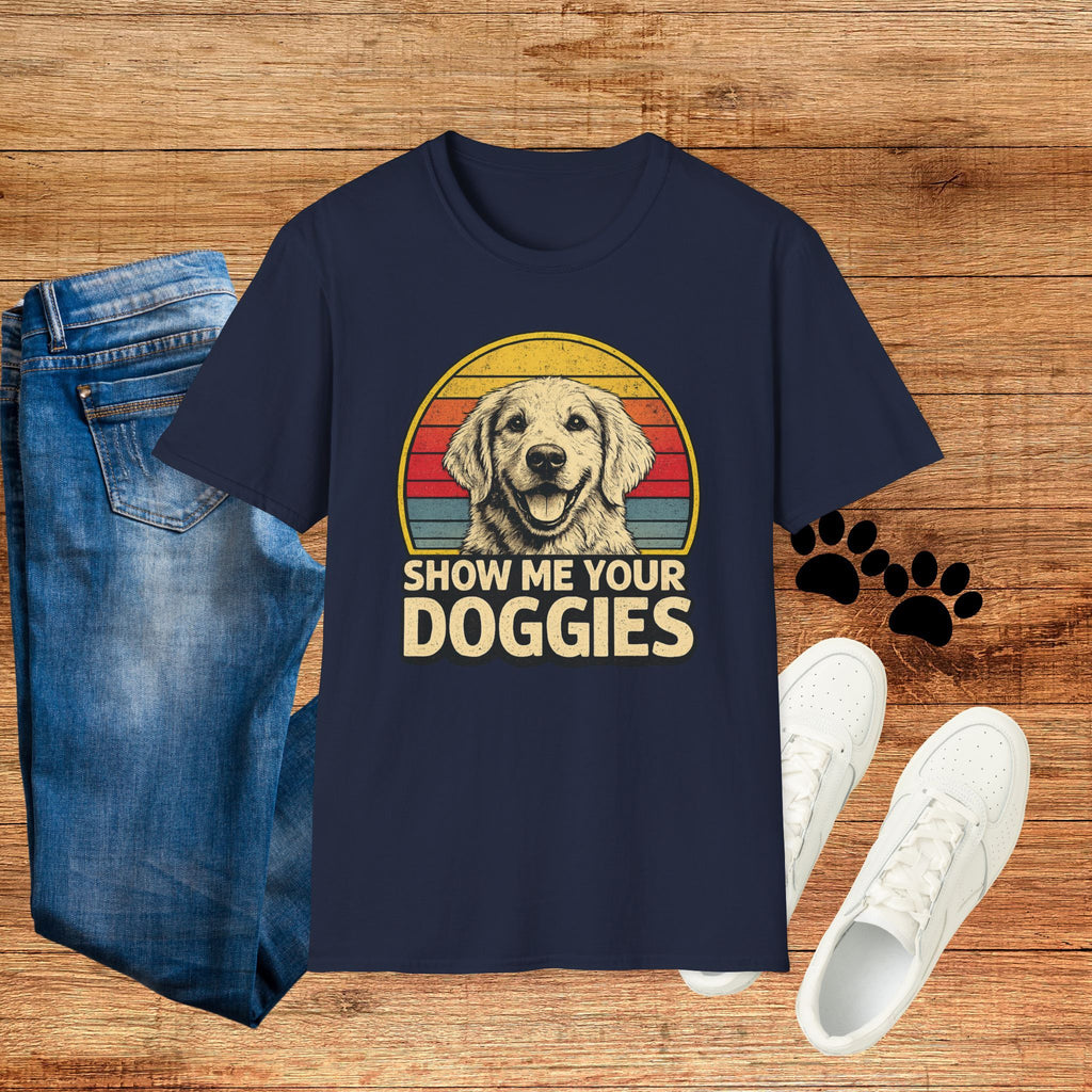 Retro "Show Me Your Doggies" Golden Retriever Tee