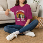 Life Goal: Pet All the Dogs Retro Rainbow Dog Lover Tee