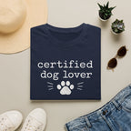 Certified Dog Lover T-Shirt — Paw Print Graphic Tee for Pet Owners