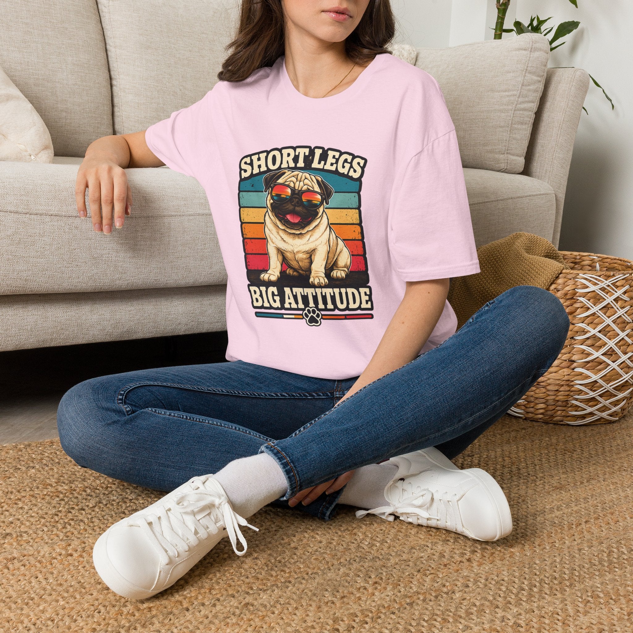 Pug T-Shirt — Short Legs, Big Attitude Retro Dog Tee