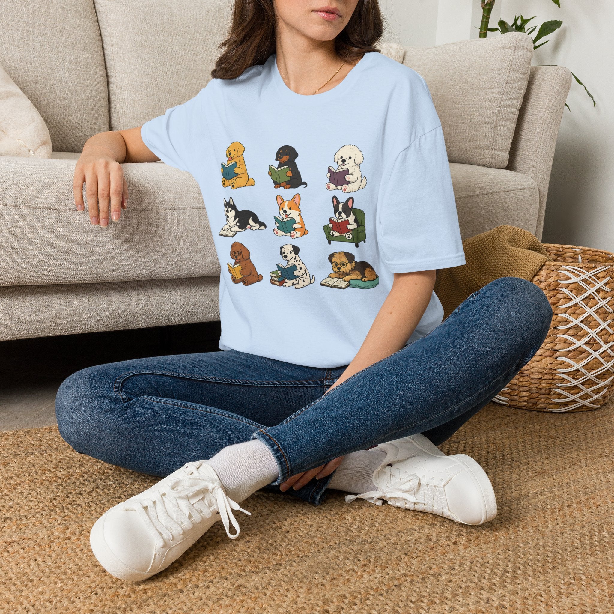 Reading Dogs T-Shirt — Cute Puppy Book Club Graphic Tee
