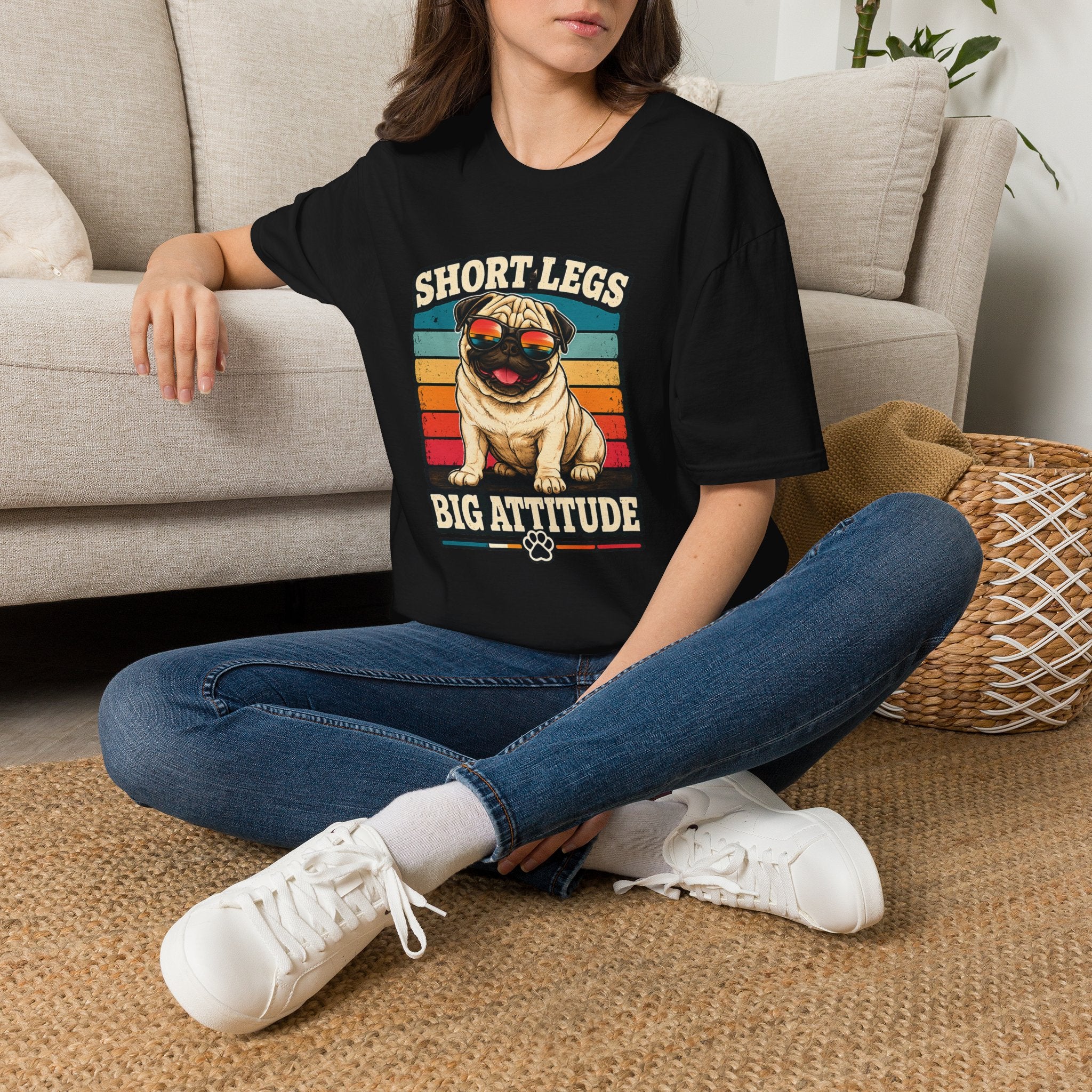 Pug T-Shirt — Short Legs, Big Attitude Retro Dog Tee