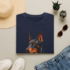 Doberman Portrait T‑Shirt — Realistic Dog Art Tee for Pet Lovers
