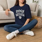 Dogs Make Life Better T-Shirt — Paw Print Dog Lover Tee