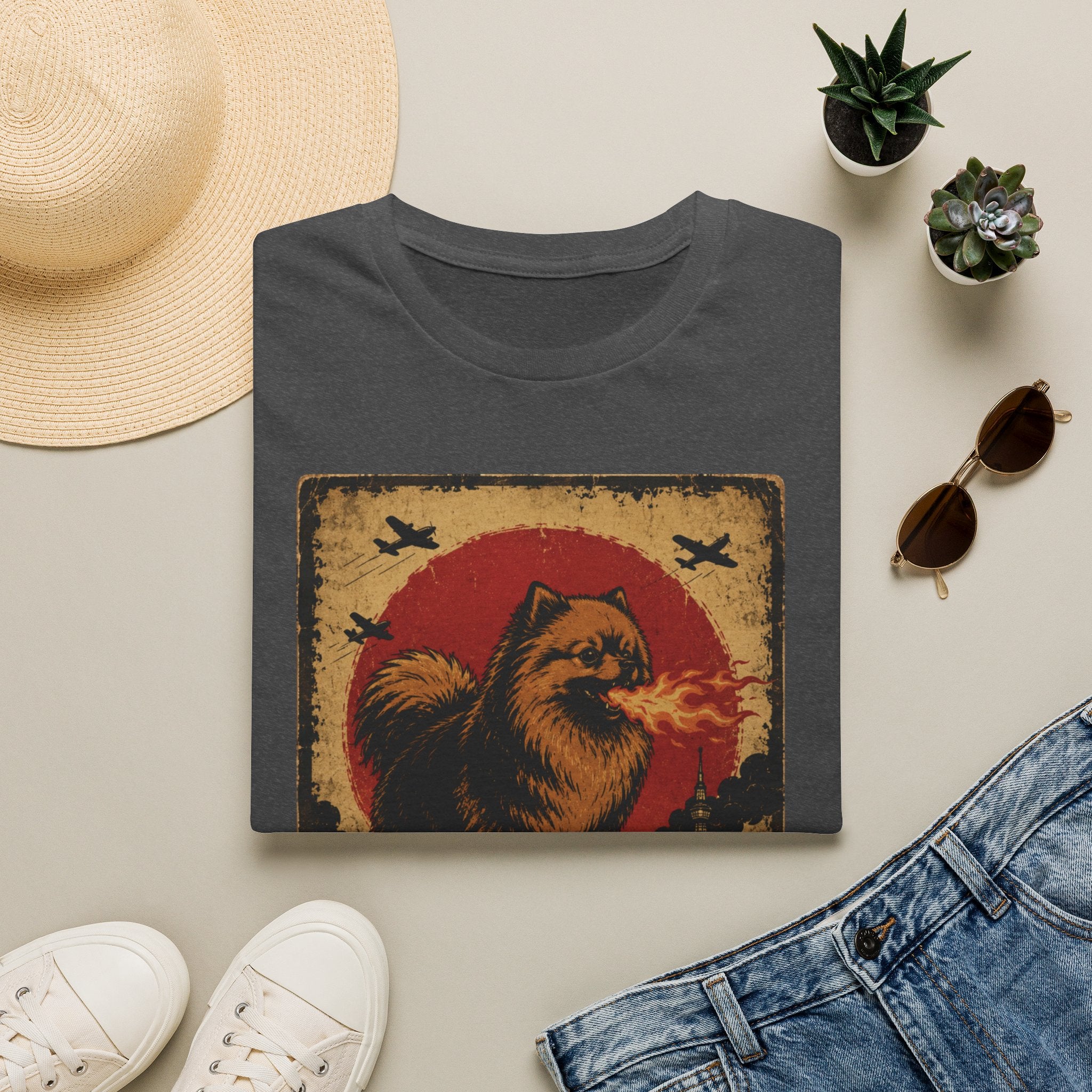 Godzilla-Style Pomeranian Poster Tee