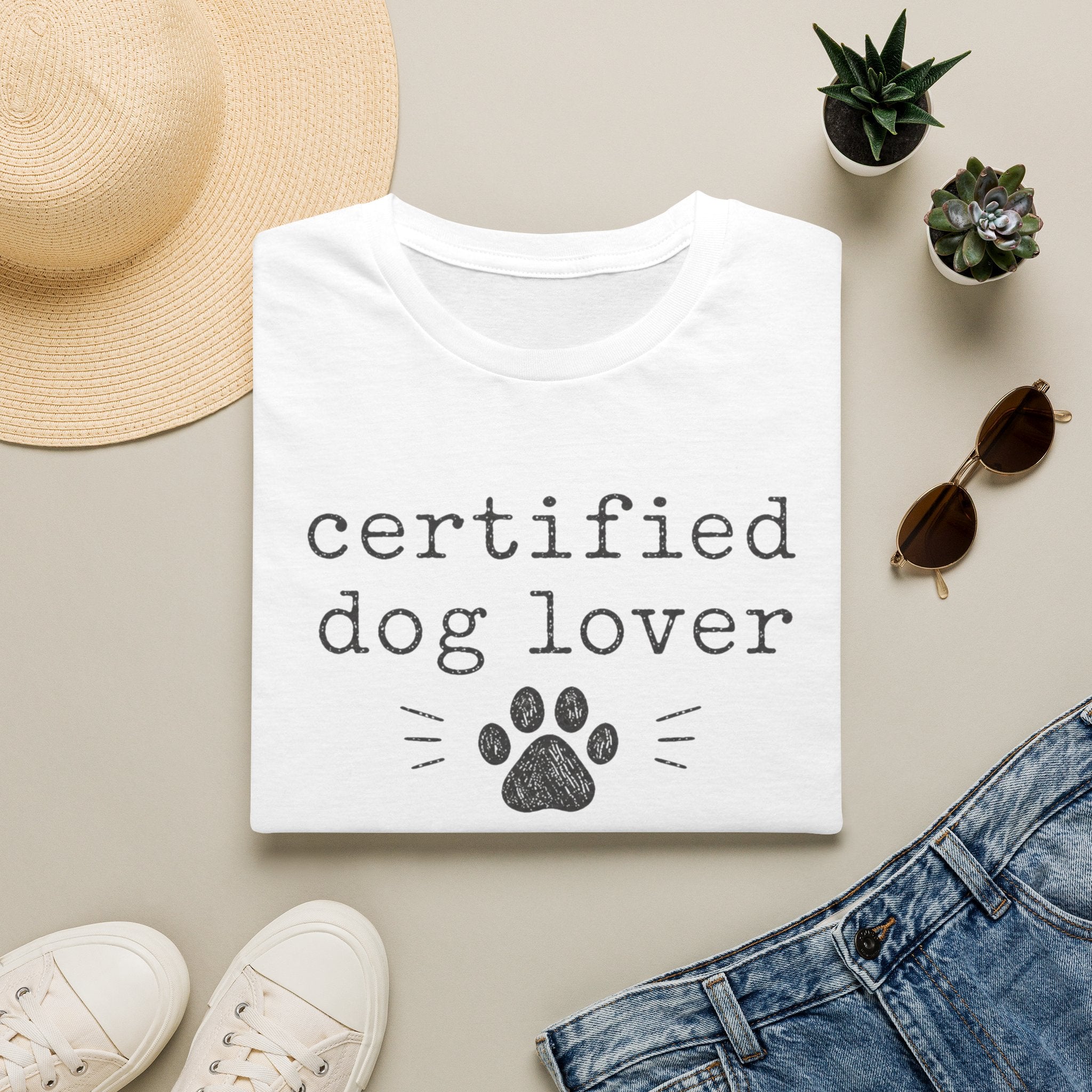 Certified Dog Lover T-Shirt — Paw Print Graphic Tee for Pet Owners