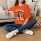 Life Goal: Pet All the Dogs Retro Rainbow Dog Lover Tee