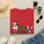 Christmas Joy Dog T-Shirt — Cute Puppy in Stocking & Candy Cane Holiday Tee
