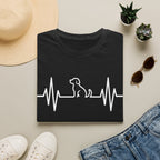 Dog Heartbeat T-Shirt — Paw Print ECG Design for Dog Lovers