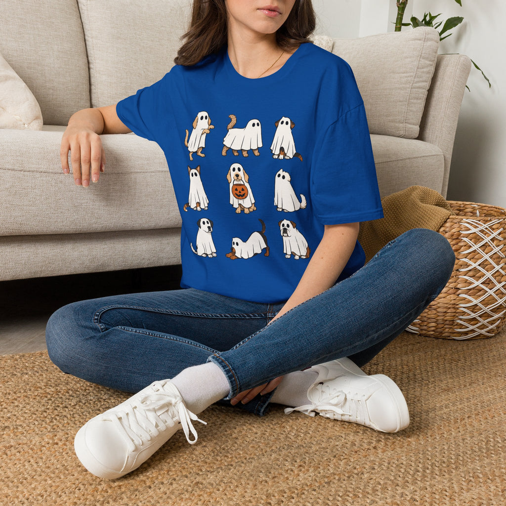 Ghost Dogs Halloween T-Shirt — Cute Puppy Ghosts with Pumpkin Design