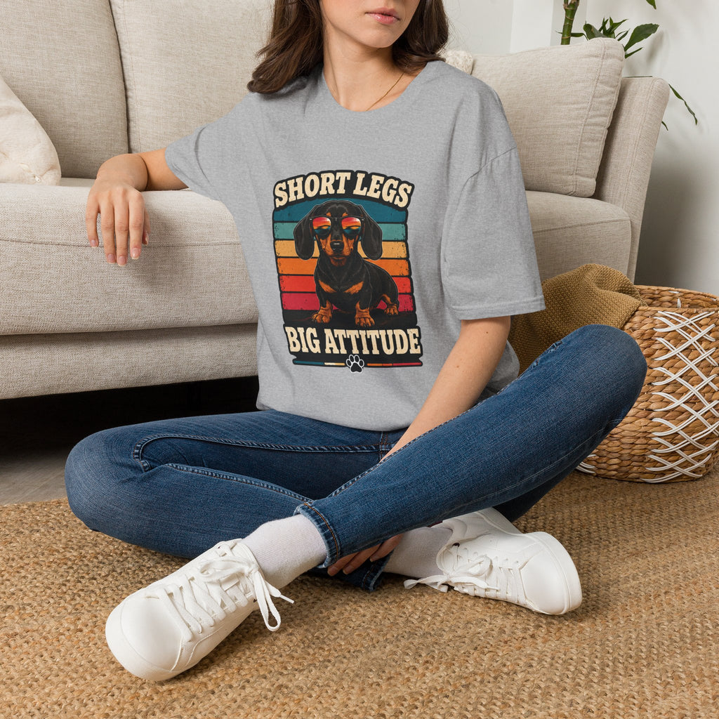 Short Legs Big Attitude T-Shirt — Retro Dachshund Graphic Tee