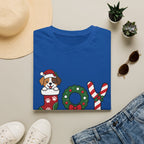 Christmas Joy Dog T-Shirt — Cute Puppy in Stocking & Candy Cane Holiday Tee