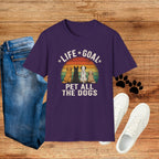 Life Goal: Pet All the Dogs Retro Rainbow Dog Lover Tee