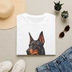 Doberman Portrait T‑Shirt — Realistic Dog Art Tee for Pet Lovers
