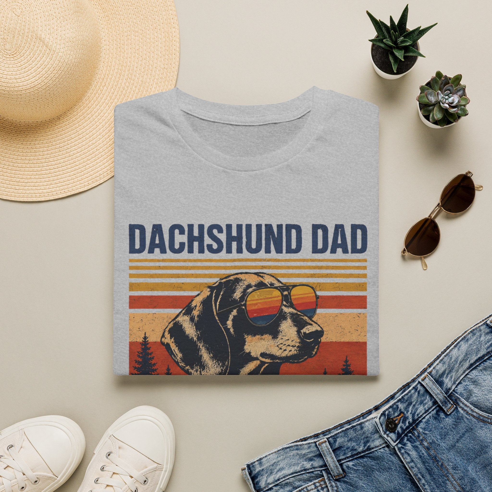 Dachshund Dad T-Shirt — Retro Sunglasses Sausage Dog Tee