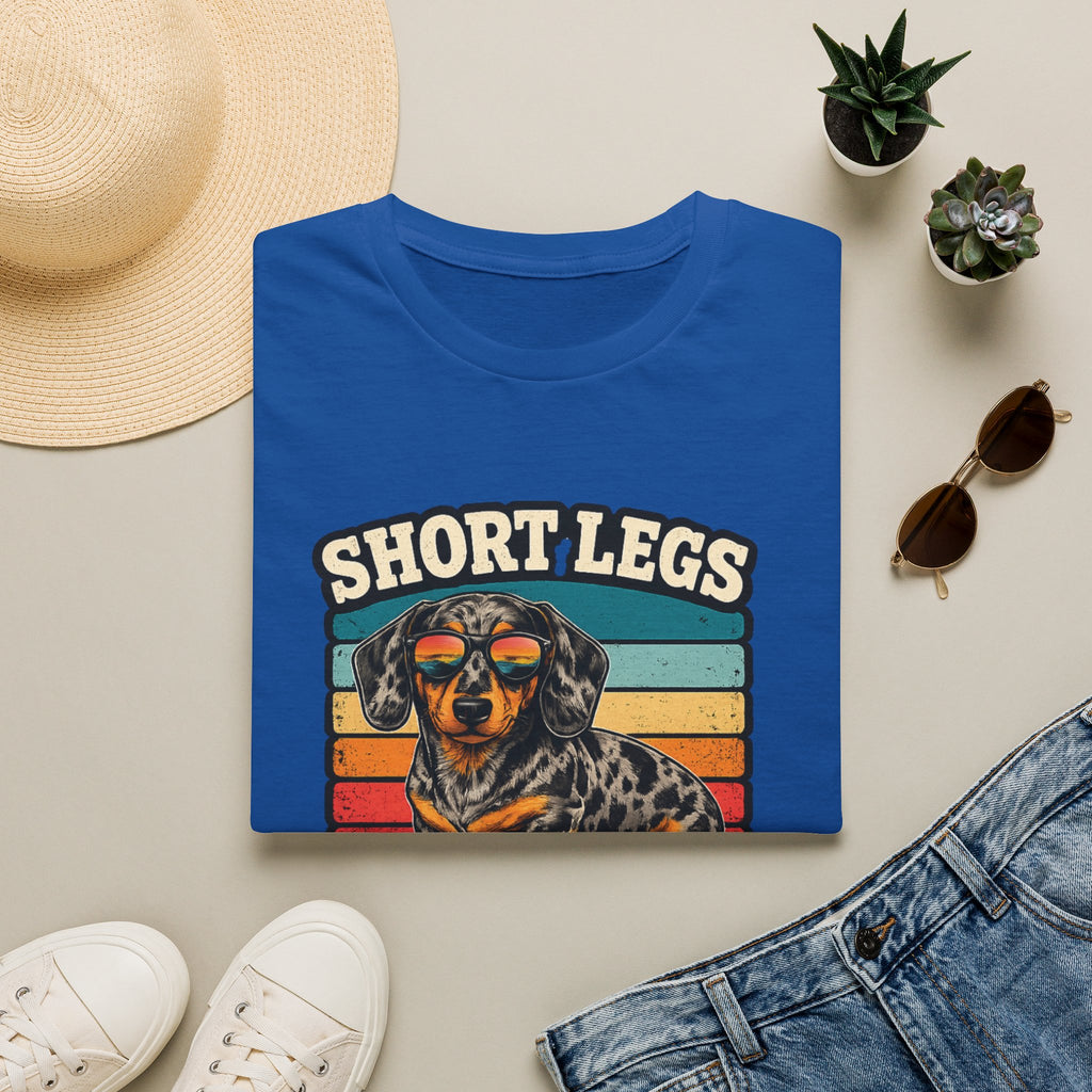 Dachshund Short Legs, Big Attitude Retro Stripe T-Shirt