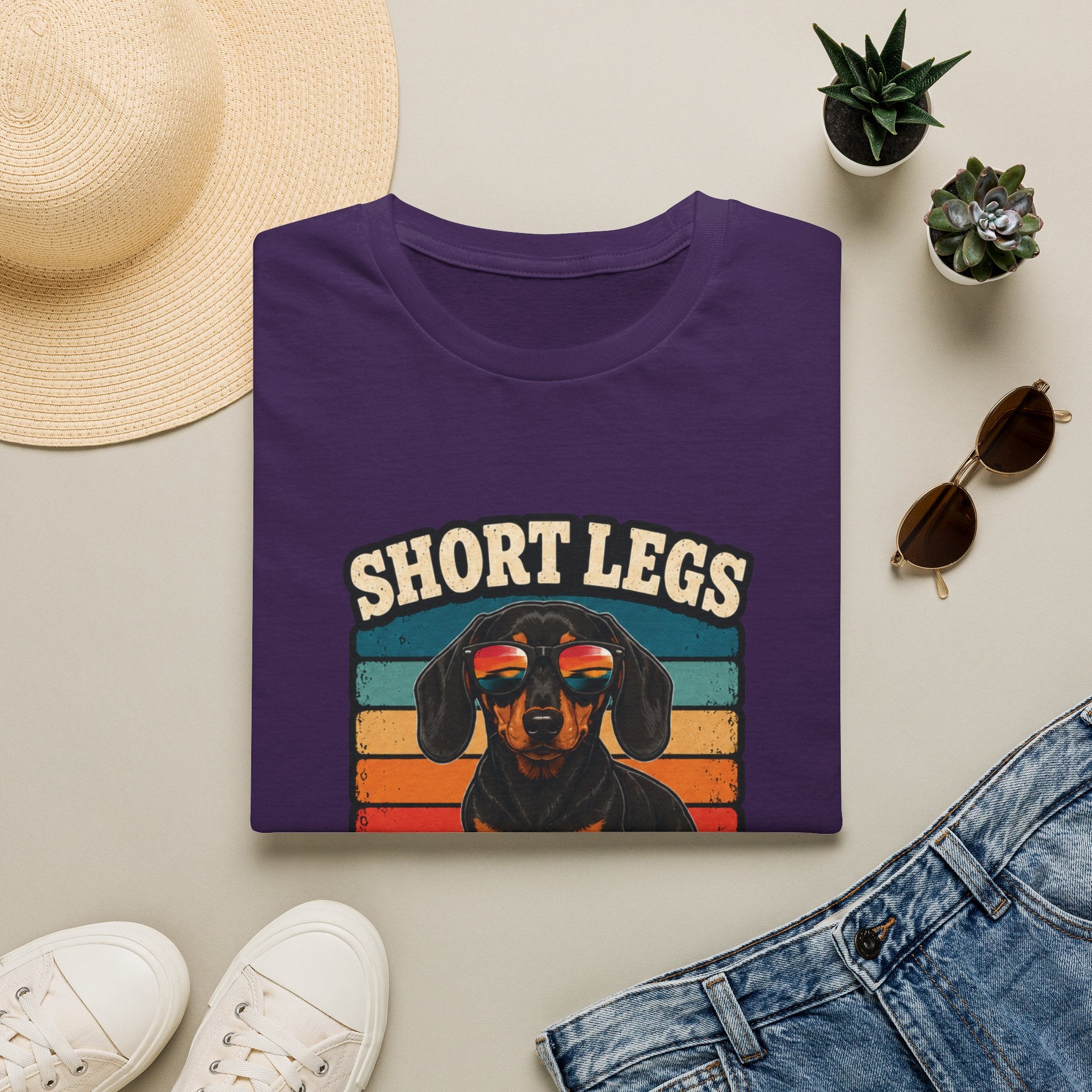 Short Legs Big Attitude T-Shirt — Retro Dachshund Graphic Tee