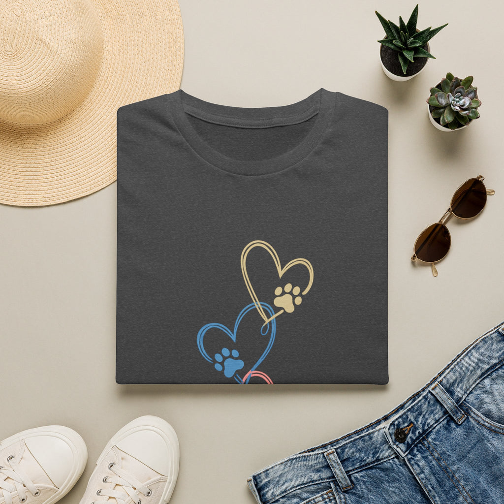 Pastel Paw Heart Trio Tee (Pet Lover Gift)