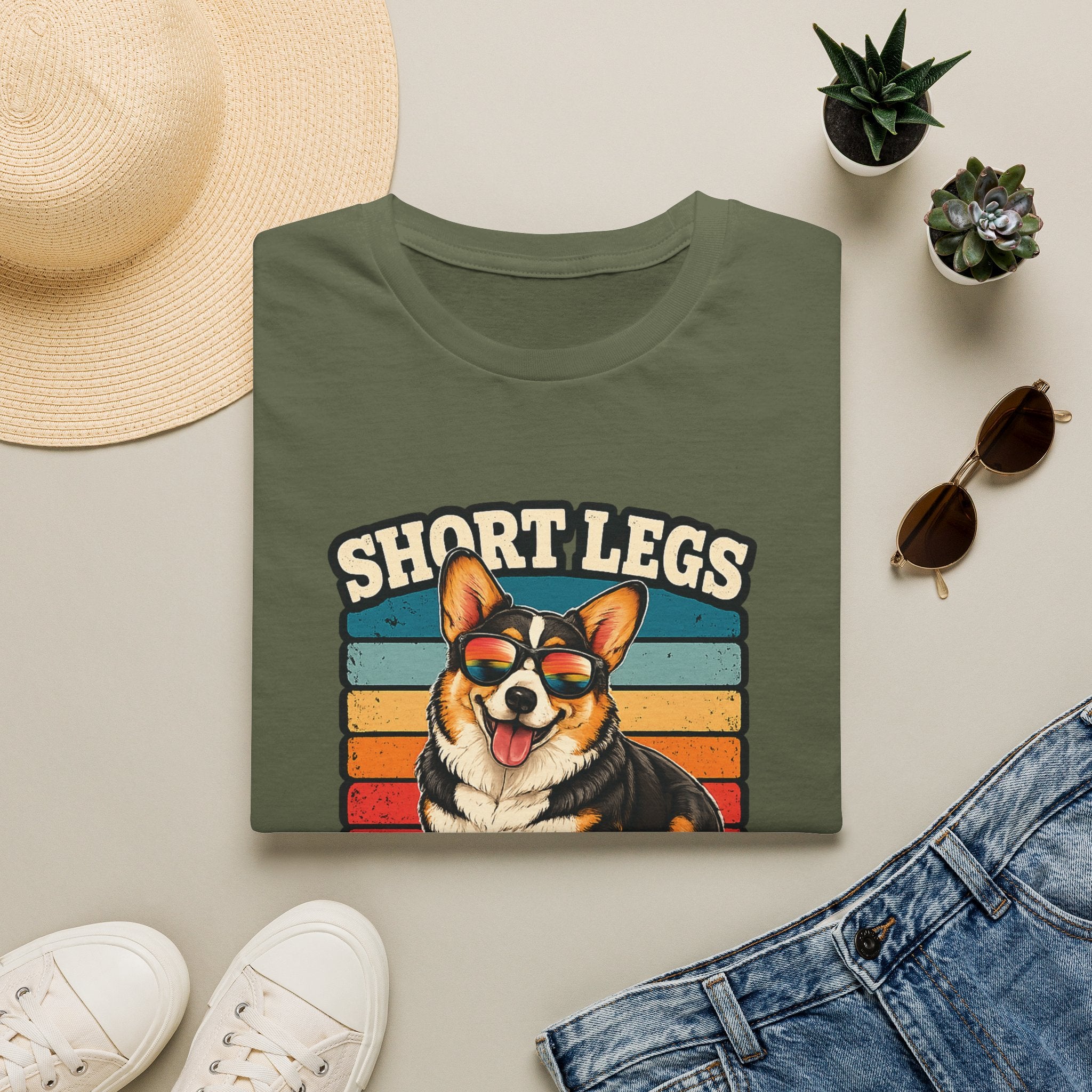 Corgi Short Legs, Big Attitude T-Shirt - Vintage Retro Dog Tee