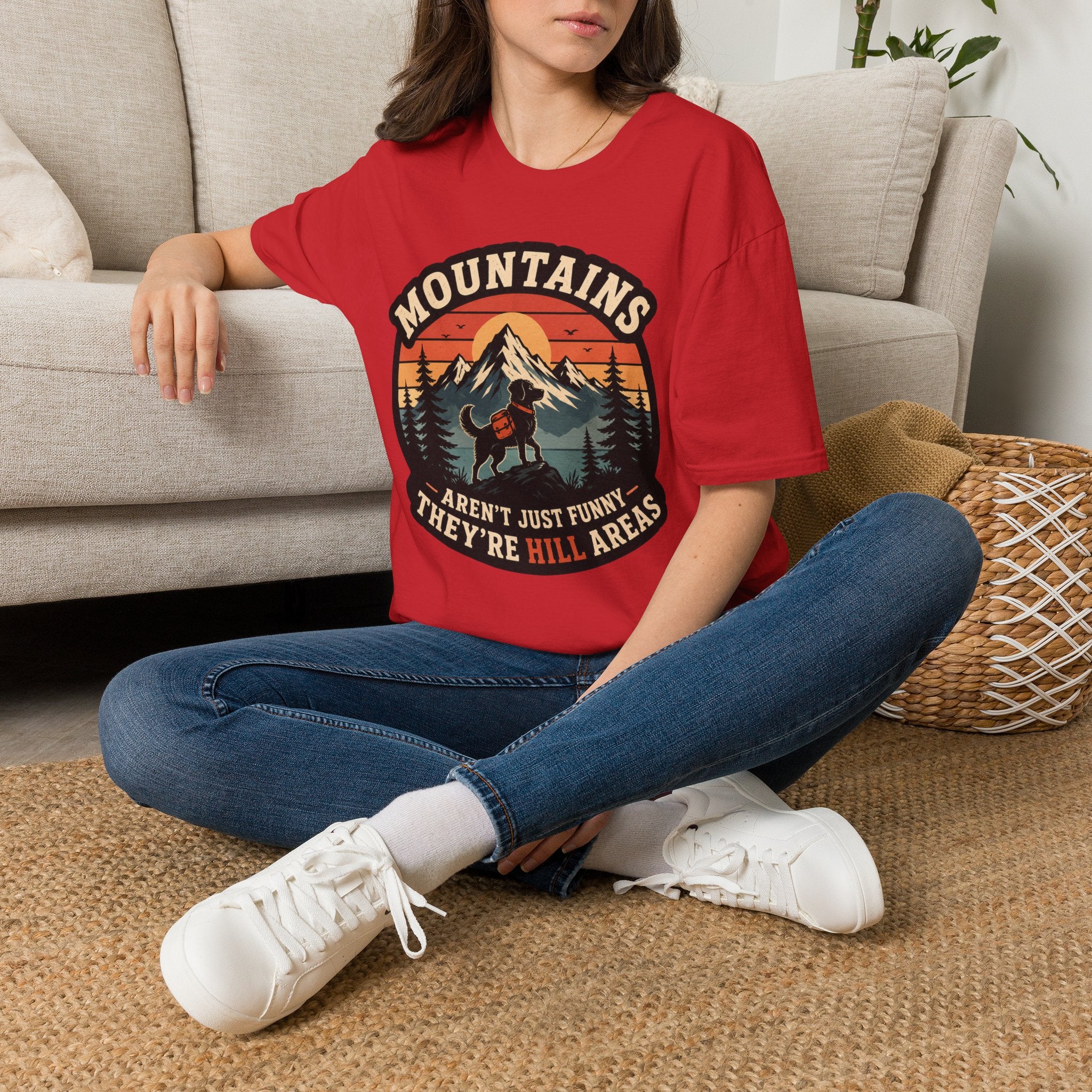 Mountains Aren't Just Funny They're Hill Areas T-Shirt — Retro Hiking Graphic Tee