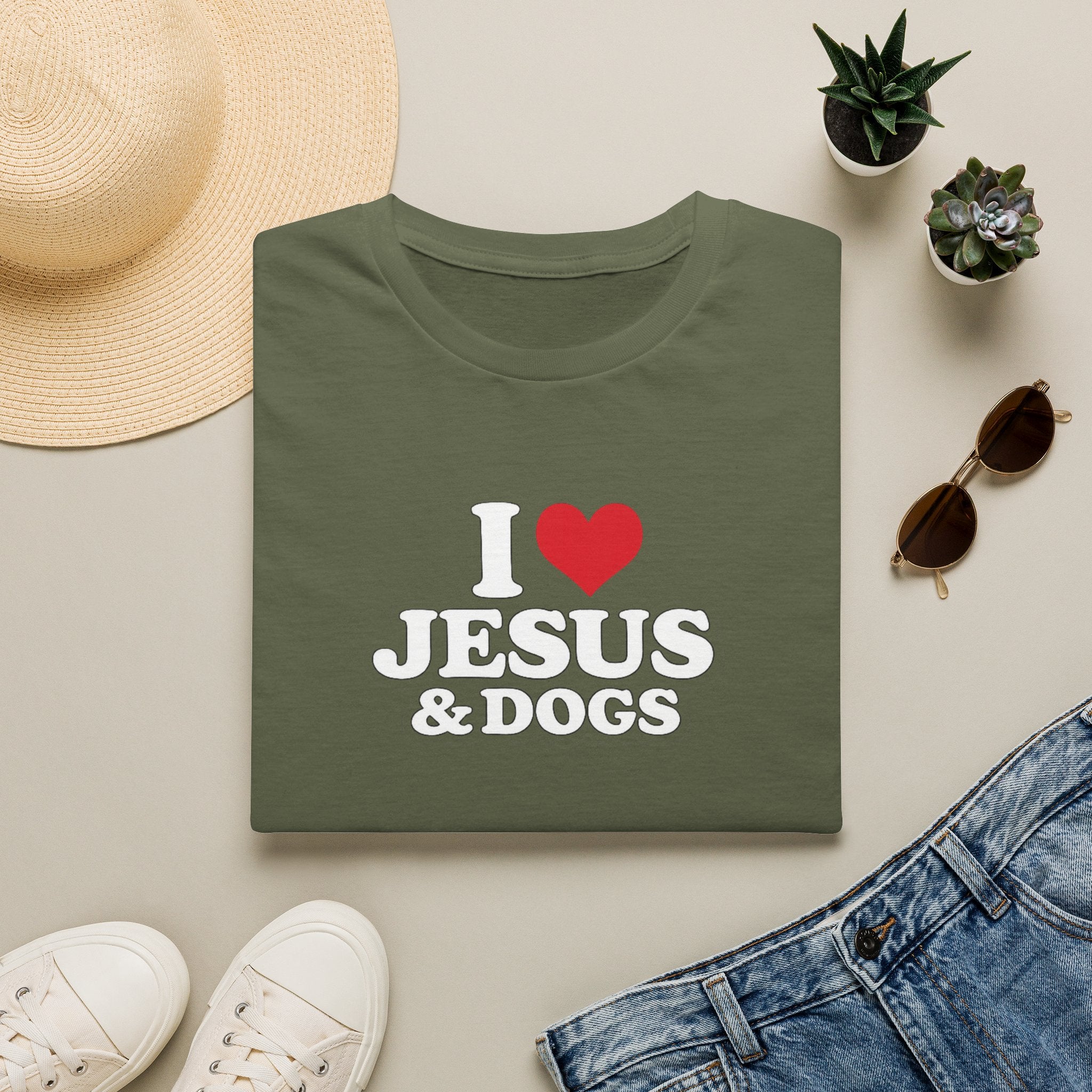 I  Love Jesus & Dogs T-Shirt – Christian Dog Lover Tee