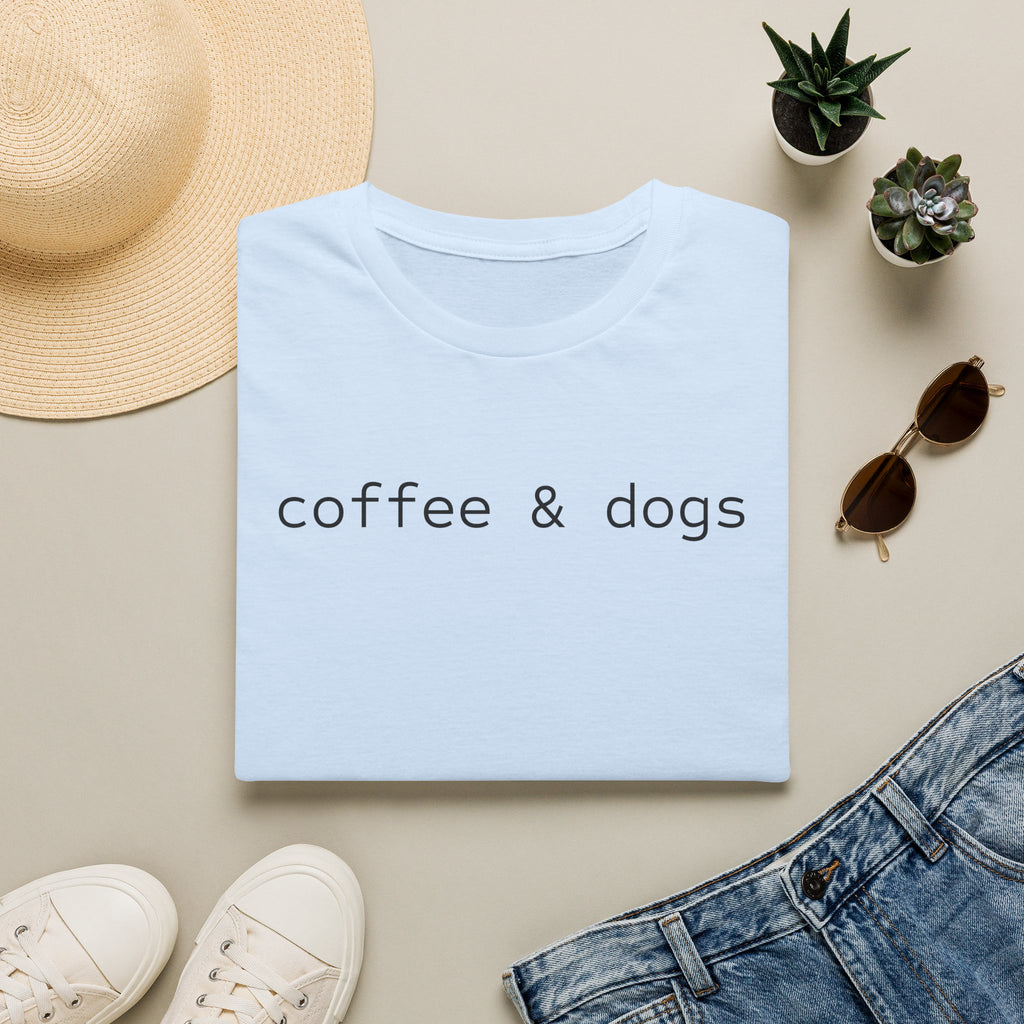 Coffee & Dogs T-Shirt — Minimalist Dog Lover Tee