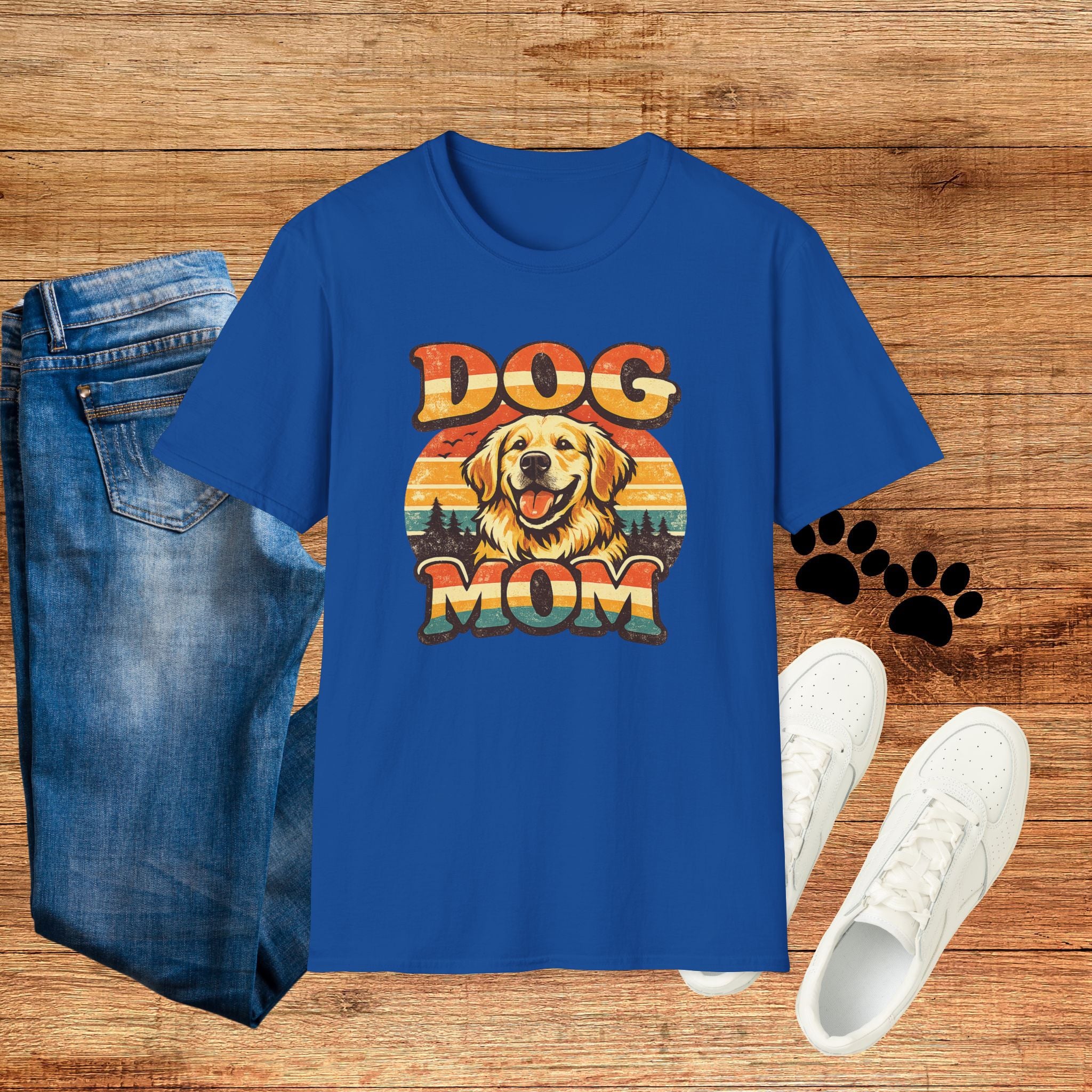 Dog Mom T-Shirt — Retro Golden Retriever Tee