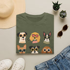 Cute Dog Faces T-Shirt — Grid of Cartoon Puppies Graphic Tee
