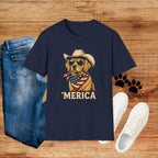 'Merica Dog T-Shirt — Patriotic Cowboy Golden Retriever Tee