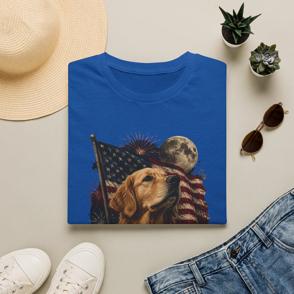 Patriotic Golden Retriever T‑Shirt