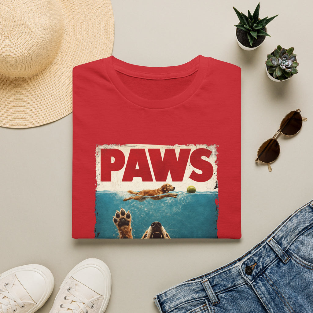 PAWS Dog Parody T-Shirt — Retro Beach Pup Graphic Tee for Dog Lovers