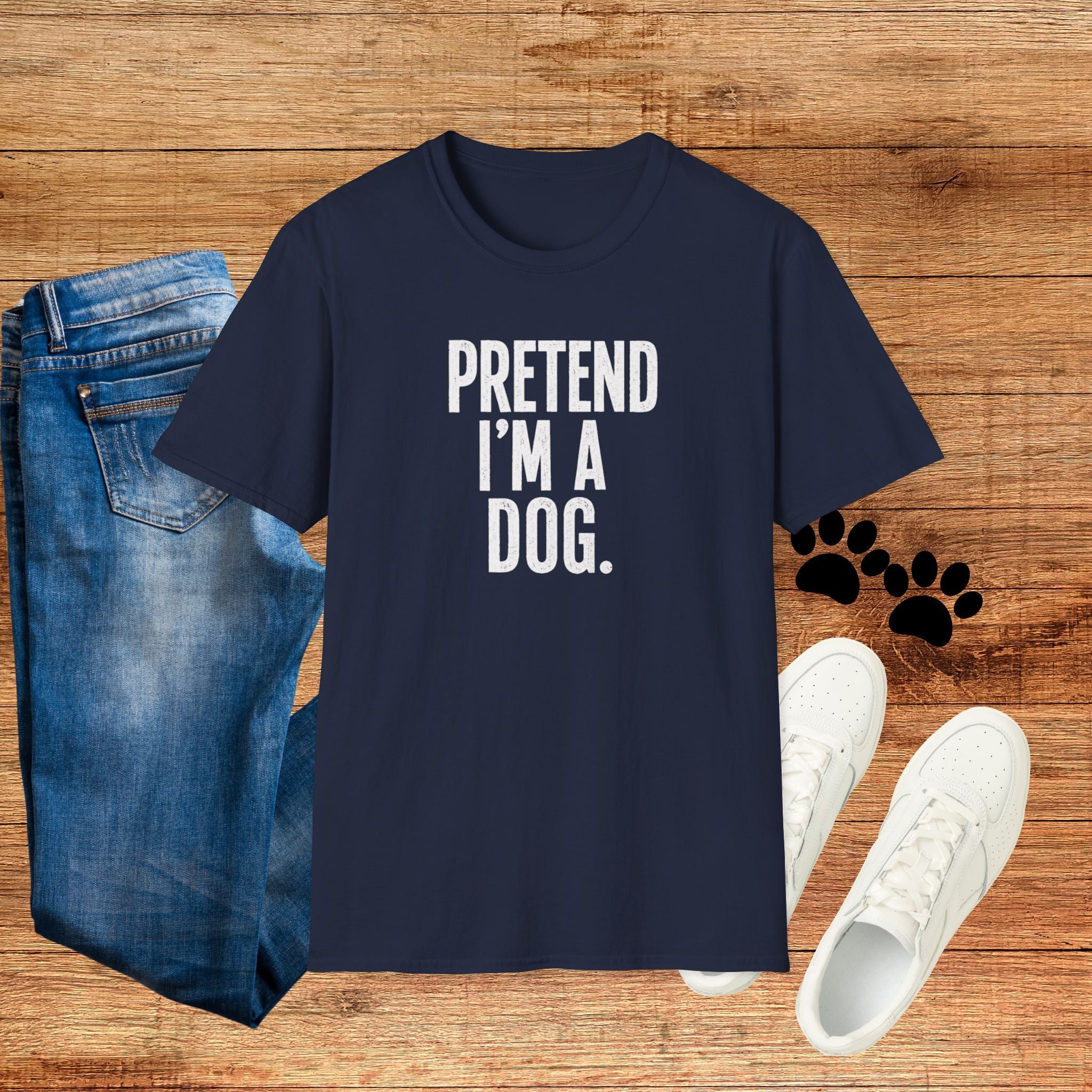 Pretend I'm a Dog Halloween costume Funny Statement Tee