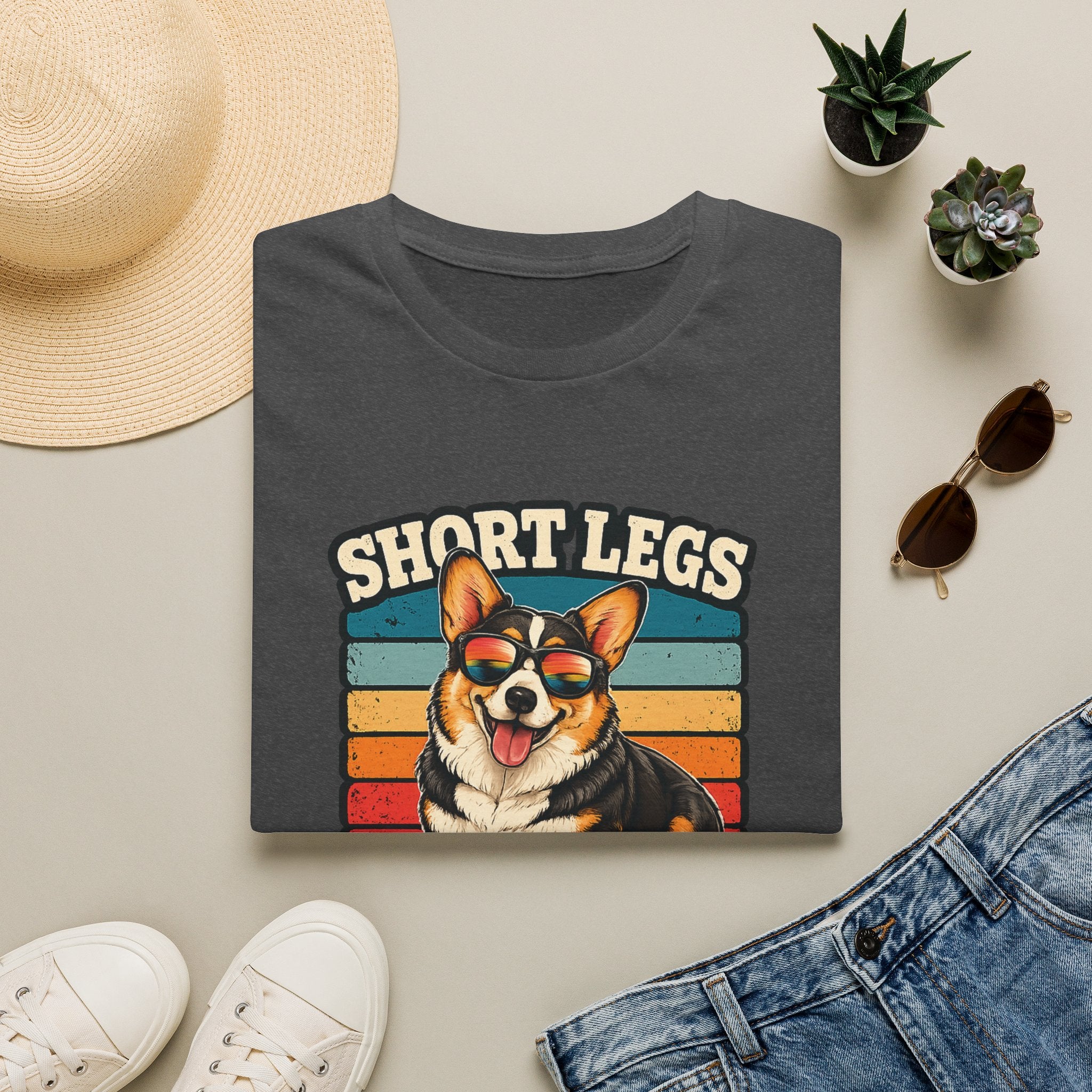 Corgi Short Legs, Big Attitude T-Shirt - Vintage Retro Dog Tee