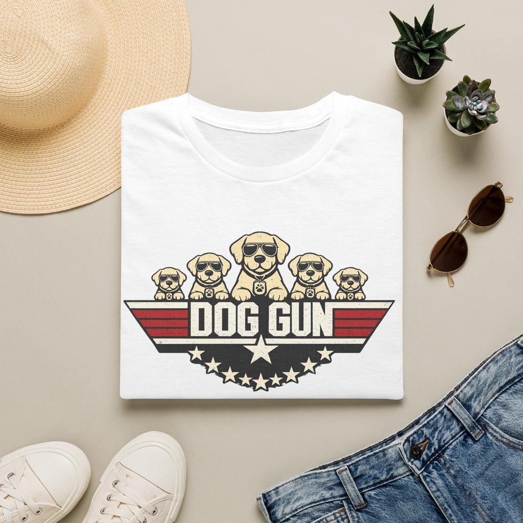 Dog Gun T-Shirt — Retro Patriotic Puppy Graphic Tee