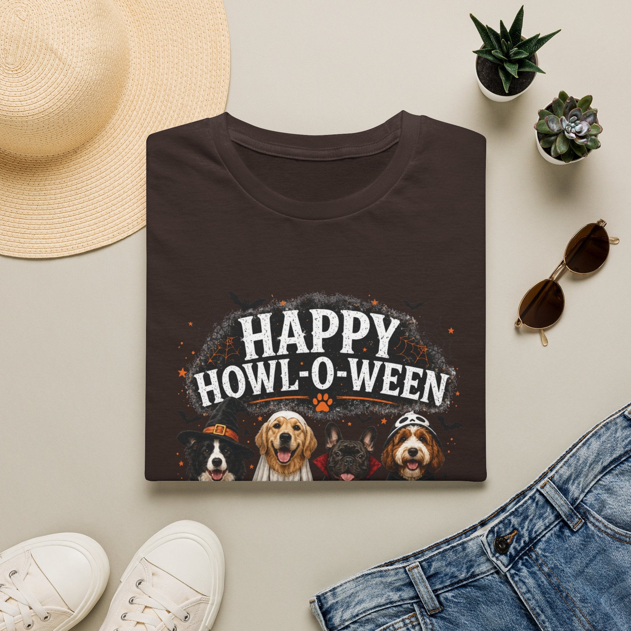 Happy Howl-O-Ween Dog T-Shirt — Halloween Puppy Costume Tee