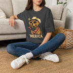 'Merica Dog T-Shirt — Patriotic Cowboy Golden Retriever Tee