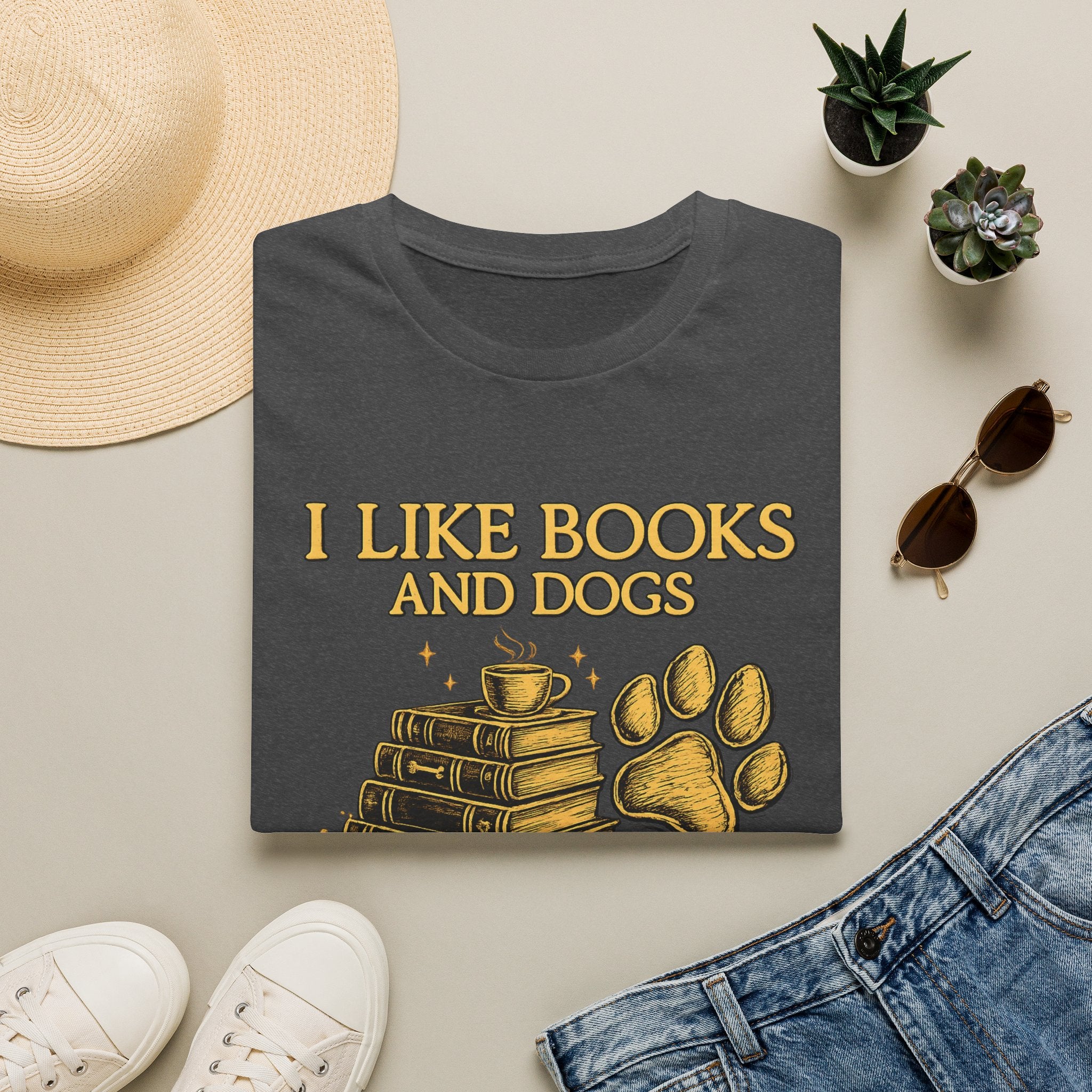 I Like Books and Dogs Graphic Tee (and Maybe 3 People)