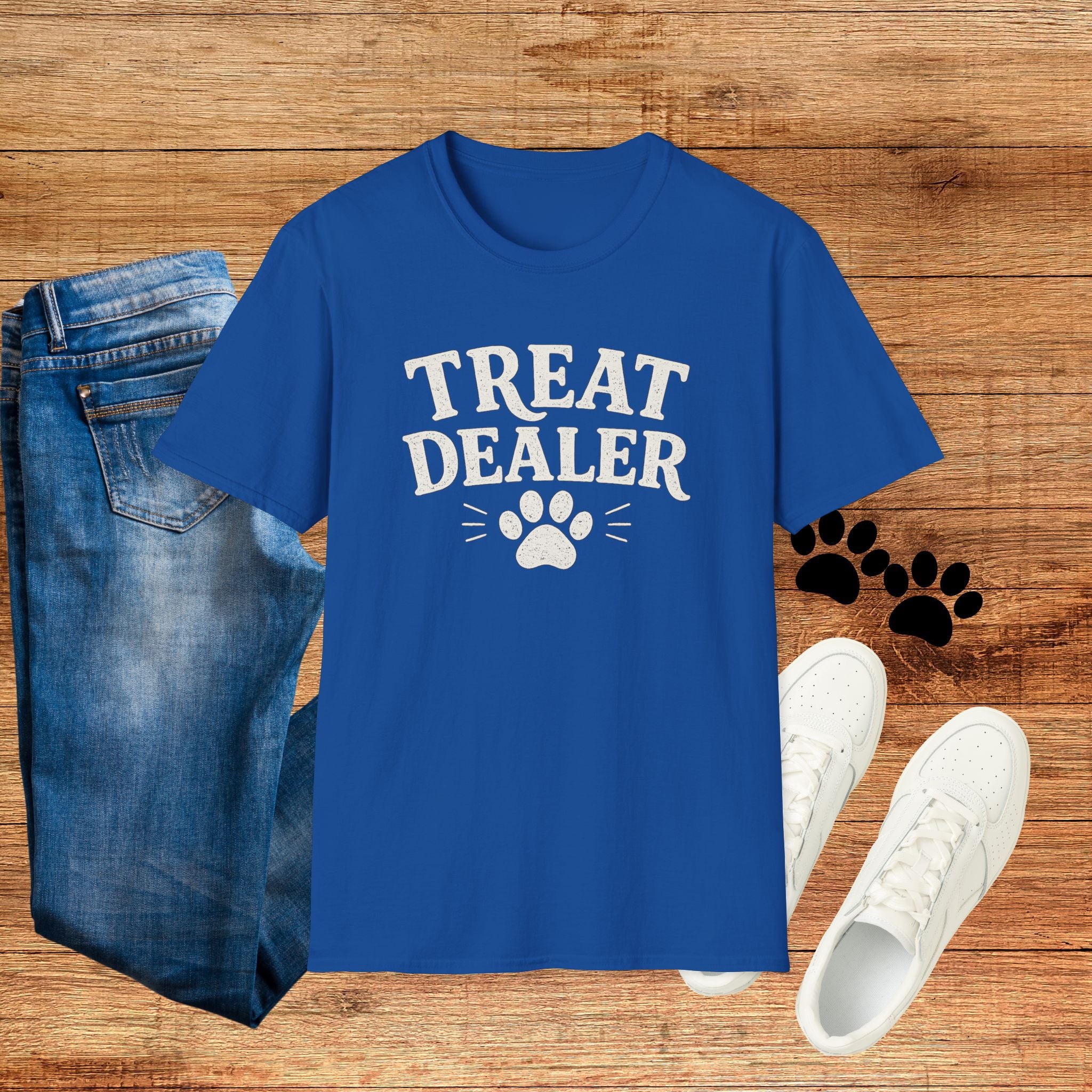 Treat Dealer T-Shirt — Funny Pet Treats Paw Print Tee for Dog & Cat Lovers