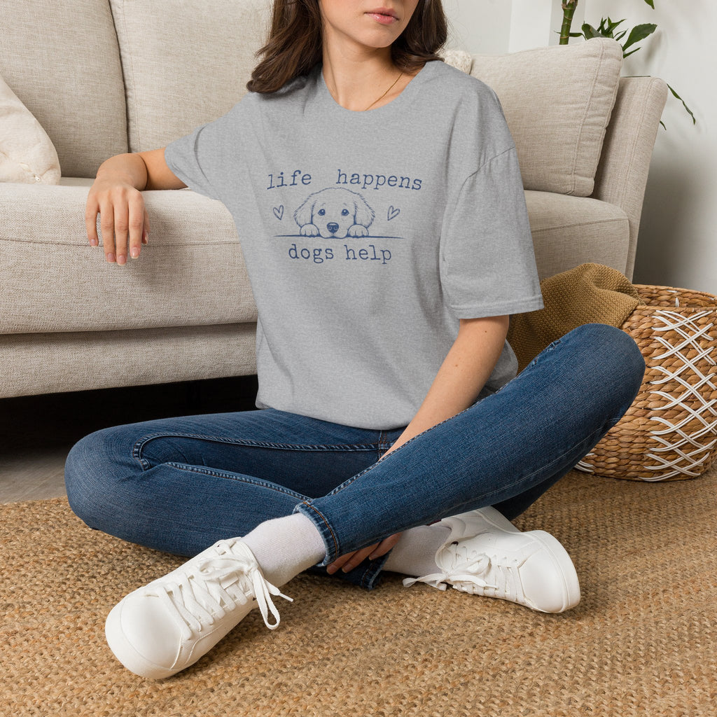 Life Happens Dogs Help T-Shirt — Cute Puppy Rescue Lover Tee