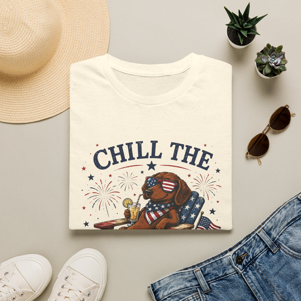 Patriotic "Chill the Fourth Out" T-Shirt — Relaxed 4th of July Dog Graphic Tee