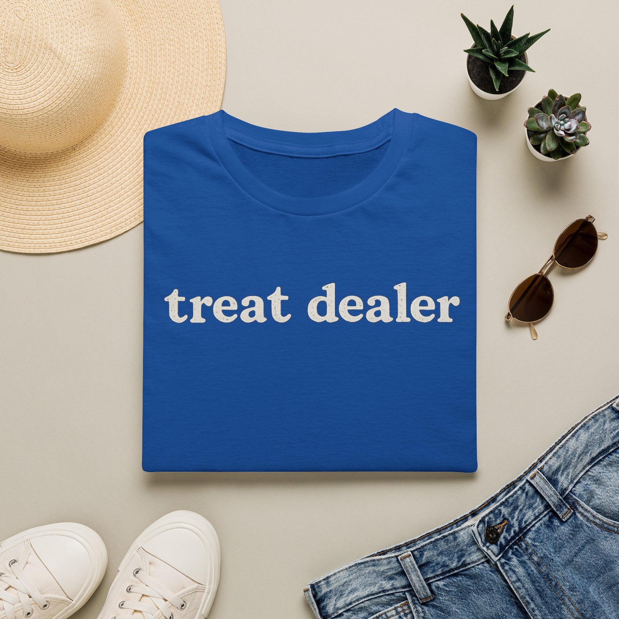 T-Shirt — "treat dealer" Minimalist Graphic Tee for Parents & Pet Lovers